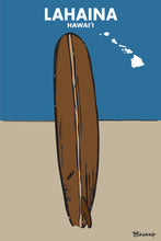 Load image into Gallery viewer, LAHAINA TOWN ~ HAWAI'I ~ VINTAGE LONGBOARD ~ SAND ~ INDIGO SKY ~ 2:3