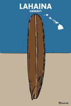 Load image into Gallery viewer, LAHAINA TOWN ~ HAWAI'I ~ VINTAGE LONGBOARD ~ SAND ~ INDIGO SKY ~ 2:3