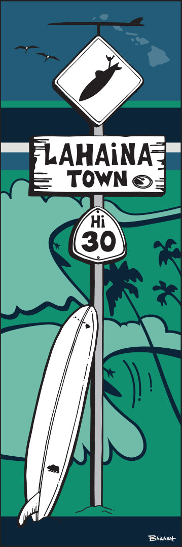 LAHAINA TOWN ~ LONGBOARD ~ SURF XING ~ OCEAN LINES ~ LEFTS ~ 1:3