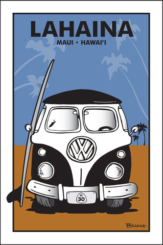 LAHAINA ~ MAUI ~ HAWAI'I ~ SIMPLE SURF BUS GRILL ~ SAND LINES ~ 12x18