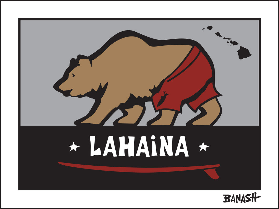 LAHAINA TOWN ~ SURF BEAR ~ 3:4
