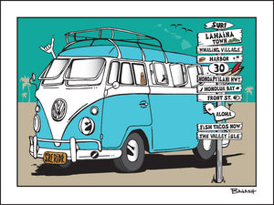 LAHAINA TOWN ~ SIGN POST ~ SURF BUS ~ 3:4
