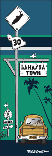 LAHAINA TOWN ~ SURF XING ~ SIGN POST ~ SURF PICKUP ~ OCEAN LINES ~ 1:3