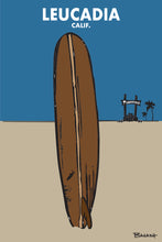 Load image into Gallery viewer, LEUCADIA ~ CALIF. ~ VINTAGE LONGBOARD ~ SAND ~ INDIGO SKY ~ 2:3