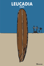 Load image into Gallery viewer, LEUCADIA ~ CALIF. ~ VINTAGE LONGBOARD ~ SAND ~ INDIGO SKY ~ 2:3