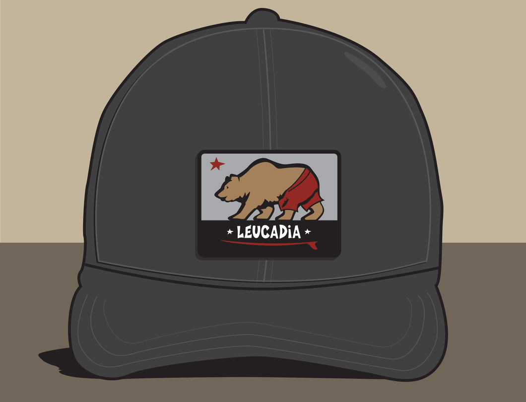 LEUCADIA ~ SURF BEAR ~ SEWN PATCH ~ HAT