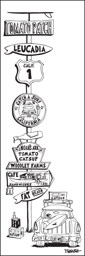 TOMATO PATCH ~ SURF ~ LEUCADIA ~ SIGN POST ~ 1:3