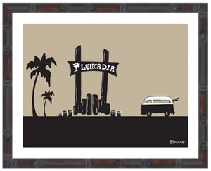 LEUCADIA ~ TOWN SIGN ~ SURF BUS ~ 3:4