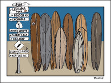 Load image into Gallery viewer, LEUCADIA TOWN ~ SIGN POST ~ SURFBOARD QUIVER ~ 3:4