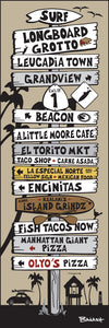 LEUCADIA ~ VINTAGE SURF TOWN GRINDZ ~ SIGN POST ~ 1:3