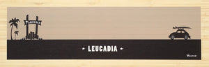 LEUCADIA ~ HISTORICAL SIGN POST ~ SURF BUG ~ 8x24