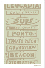 Load image into Gallery viewer, LEUCADIA ~ SURF BREAKS ~ SIGN POST ~ DRIFTWOOD ~ 12x18