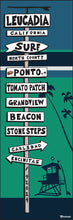 Load image into Gallery viewer, LEUCADIA ~ SURF ~ SIGN POST ~ TOWER ~ OCEAN LINES ~ 8x24