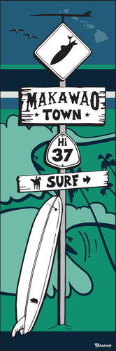 MAKAWAO TOWN ~ SURF XING ~ HWY 37 ~ LONGBOARD ~ OCEAN LINES ~ 1:3