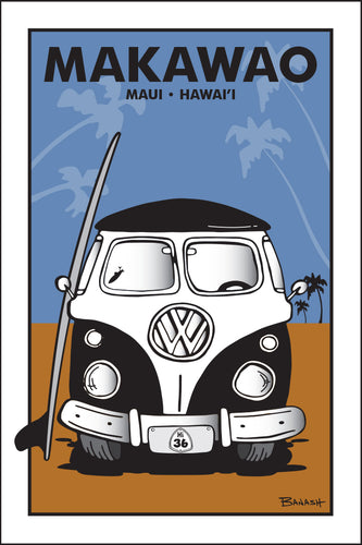 MAKAWAO ~ MAUI ~ HAWAI'I ~ SIMPLE SURF BUS GRILL ~ SAND LINES ~ 12x18