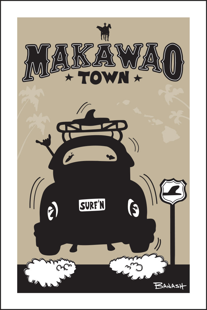 MAKAWAO TOWN ~ SURF BUG TAIL ~ AIR ~ BLACK N TAN ~ 2:3