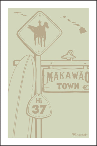 MAKAWAO ~ SURF COWBOY XING ~ DRIFTWOOD ~ SIGN POST ~ 2:3