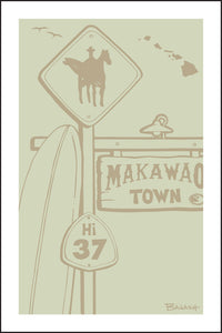 MAKAWAO ~ SURF COWBOY XING ~ DRIFTWOOD ~ SIGN POST ~ 2:3