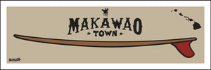 MAKAWAO TOWN ~ MAUI ~ RED FIN ~ SURFBOARD ~ 8x24