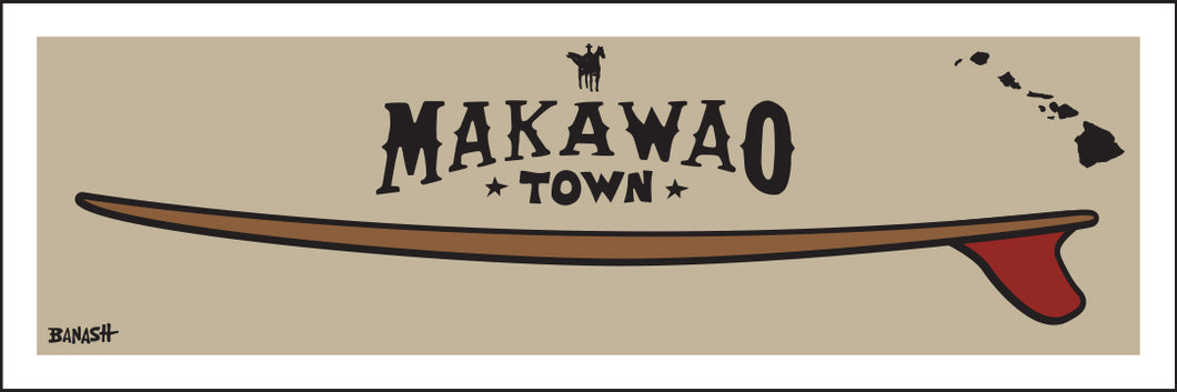 MAKAWAO TOWN ~ RED FIN ~ SURFBOARD ~ 1:3