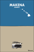 Load image into Gallery viewer, MAKENA ~ HAWAI'I ~ SURF BUS ~ SAND ~ INDIGO SKY ~ 2:3