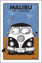Load image into Gallery viewer, MALIBU ~ CALIFORNIA ~ SIMPLE SURF BUS GRILL ~ SAND LINES ~ 12x18