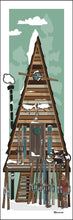 Load image into Gallery viewer, MAMMOTH MOUNTAIN ~ A FRAME HUT ~ VINTAGE SKIIS ~ PINES ~ 1:3