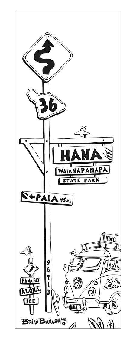 HANA ~ TOWN SIGN ~ SURF XING ~ HWY 36 ~ SURF BUS ~ 1:3