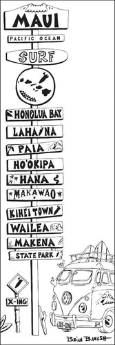 MAUI ~ SURF TOWNS ~ SIGN POST ~ SURF BUS ~ 1:3