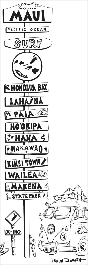 MAUI ~ SURF TOWNS ~ SIGN POST ~ SURF BUS ~ 1:3