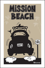 Load image into Gallery viewer, MISSION BEACH ~ SURF BUG TAIL ~ AIR ~ HWY 101 ~ BLACK N TAN ~ 2:3