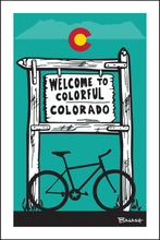 Load image into Gallery viewer, COLORADO ~ WELCOME SIGN ~ MOUNTAIN BIKE ~ 2:3