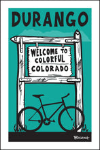 Load image into Gallery viewer, DURANGO ~ COLORADO ~ WELCOME SIGN ~ MOUNTAIN BIKE ~ 2:3