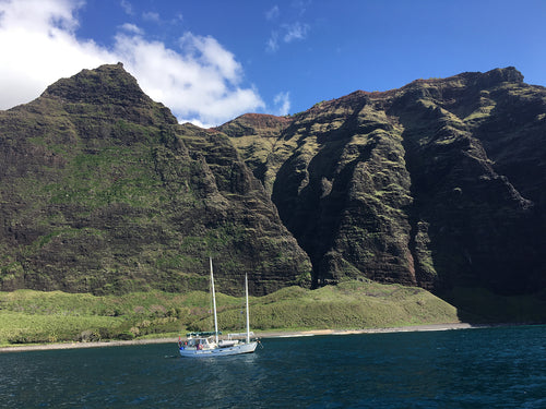 NA PALI COAST CLIFFS ~ SAILBOAT ~ 3:4