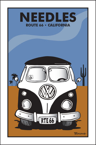 NEEDLES ~ ROUTE 66 ~ CALIFORNIA ~ SIMPLE DESERT BUS GRILL ~ 12x18