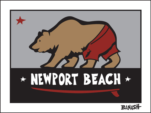 NEWPORT BEACH ~ SURF BEAR ~ 16x20