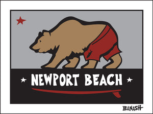 NEWPORT BEACH ~ SURF BEAR ~ 16x20