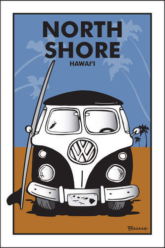 NORTH SHORE ~ O'AHU ~ HAWAI'I ~ SIMPLE SURF BUS GRILL ~ SAND LINES ~ 12x18