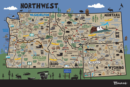 NORTHWEST ~ DESTINATIONS MAP ~ 2:3