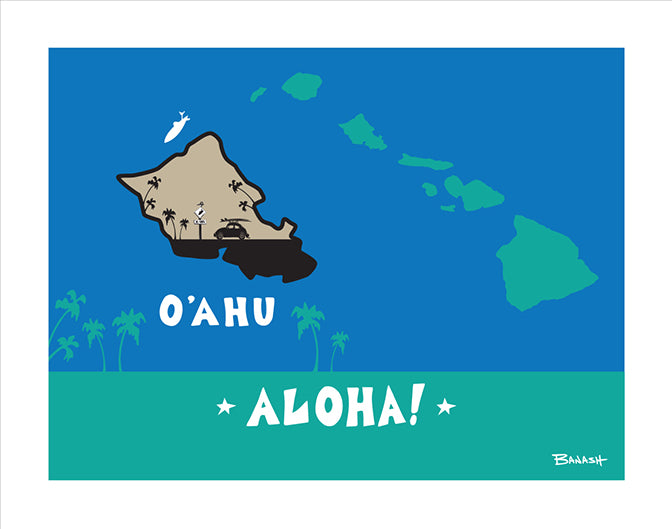 O'AHU ~ ISLAND ~ ALOHA ~ SEAFOAM ~ 3:4