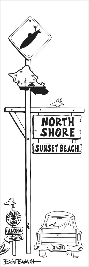 SUNSET BEACH ~ SURF XING ~ SIGN POST ~ 1:3