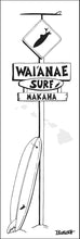 Load image into Gallery viewer, WAI'ANAE TOWN ~ SURF XING ~ LONGBOARD ~ SIGN POST ~ 1:3