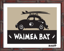 Load image into Gallery viewer, WAIMEA BAY ~ HALE&#39;IWA ~ SURF BUG ~ BLACK N TAN ~ 3:4