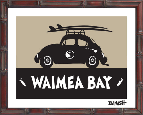 WAIMEA BAY ~ HALE'IWA ~ SURF BUG ~ BLACK N TAN ~ 3:4