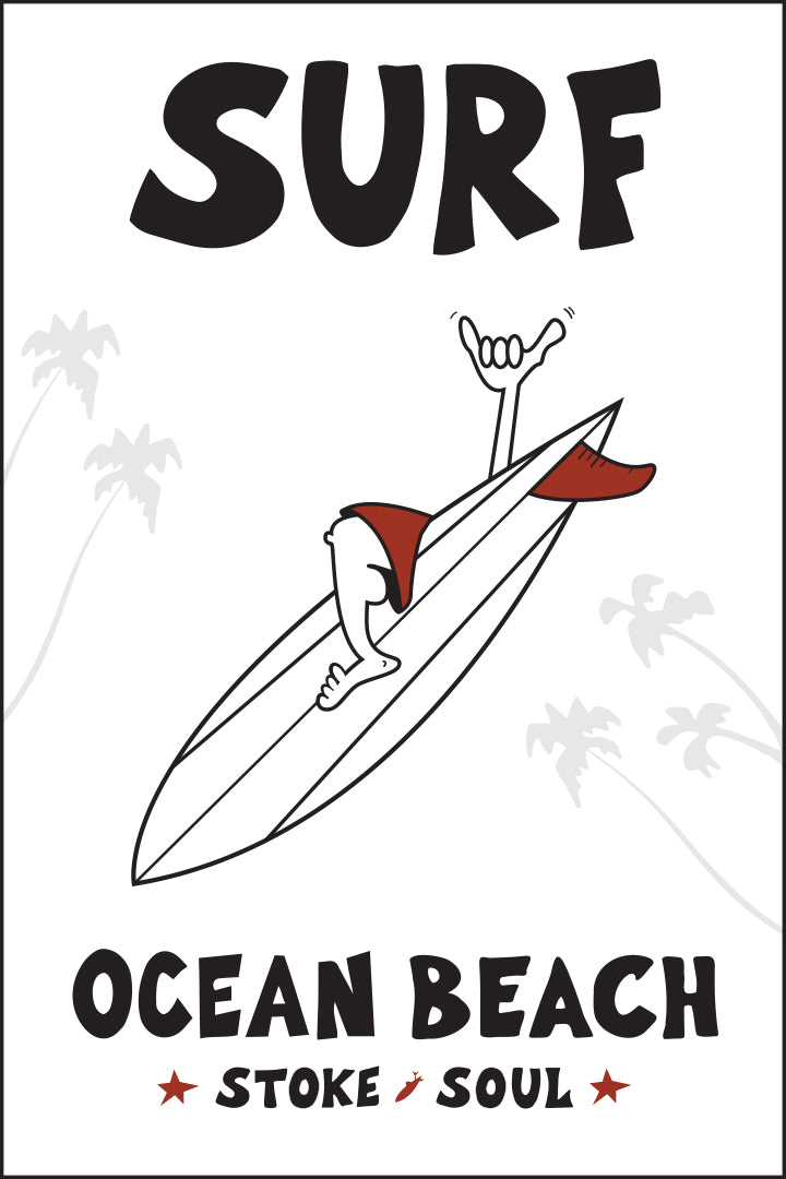 OCEAN BEACH ~ SURF ~ STONE GREMMY SURF ~ 12x18