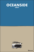 Load image into Gallery viewer, OCEANSIDE ~ CALIFORNIA ~ SURF BUS ~ SAND ~ INDIGO SKY ~ 2:3
