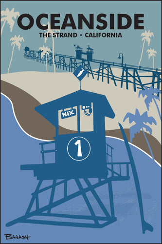 OCEANSIDE ~ THE STRAND ~ CALIFORNIA ~ TOWER 1 ~ PIER ~ 12x18