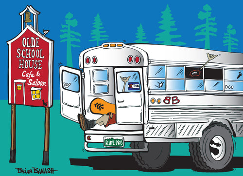 THE OLDE SCHOOLHOUSE ~ BUS ~ NORTH COUNTY DURANGO ~ VINTAGE NEEDLES ~ HWY 550 ~ 3:4