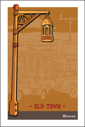 OLD TOWN ~ SCOTTSDALE ~ RUSTY SPUR SALOON ~ LAMP POST ~ 12x18