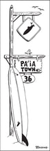 Load image into Gallery viewer, PA'IA TOWN ~ LONGBOARD ~ SURF XING ~ SIGN POST ~ 1:3